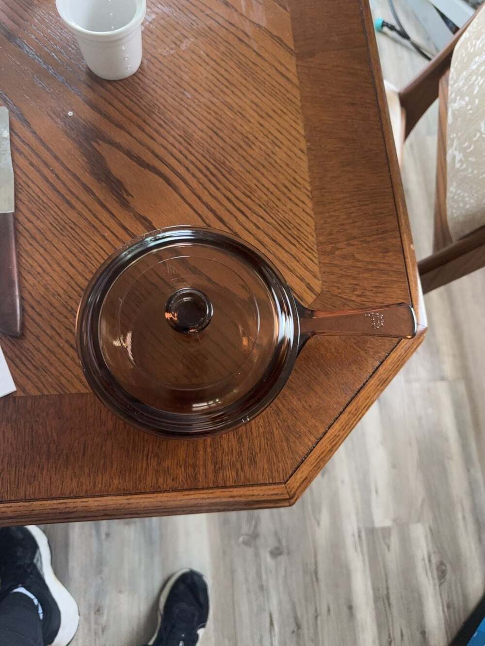 Vintage Visions Amber Glass Saucepan with Lid